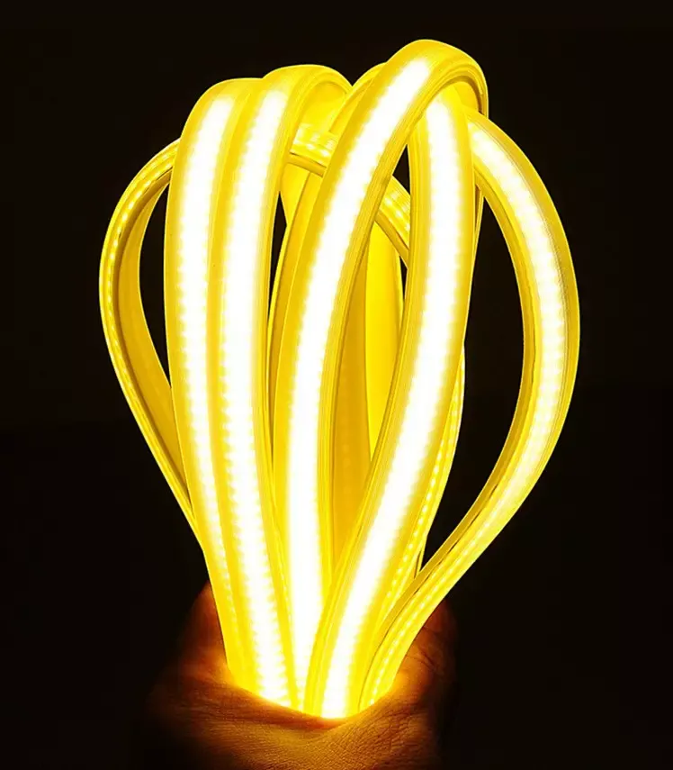 COB neon LED şerit örneği, kesintisiz sıcak beyaz ışık çizgisi